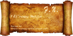 Fónagy Netta névjegykártya